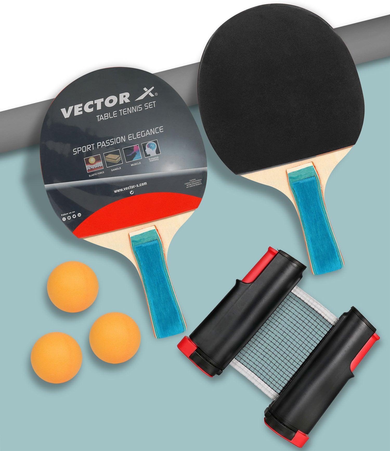 Table Tennid Racket VECTOR X Table Tennis Racquets Set With Portable Net Black Table Tenni ...